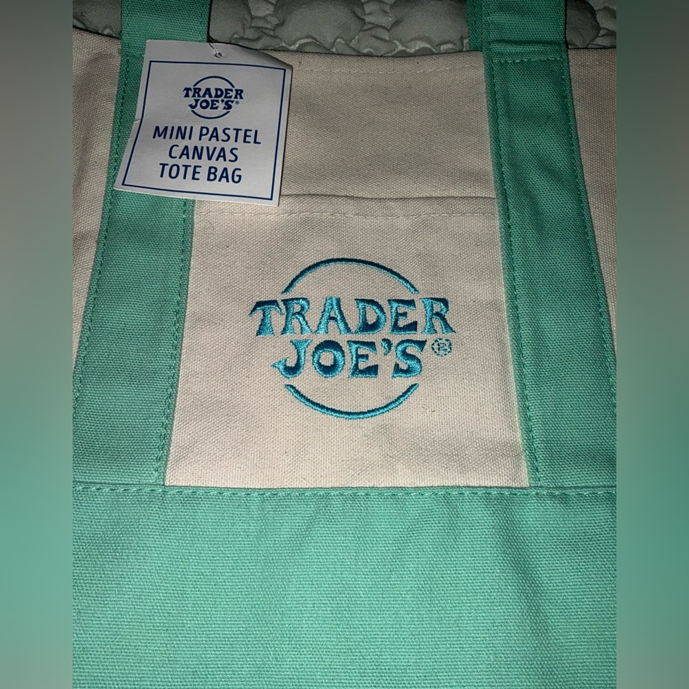 Trader Joe’s Mini Pastel Canvas Tote - Picture 11 of 13